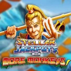 Stellar Jackpots with More Monkeys slot logo by Lightning Box Game at High Fly Bet Casino